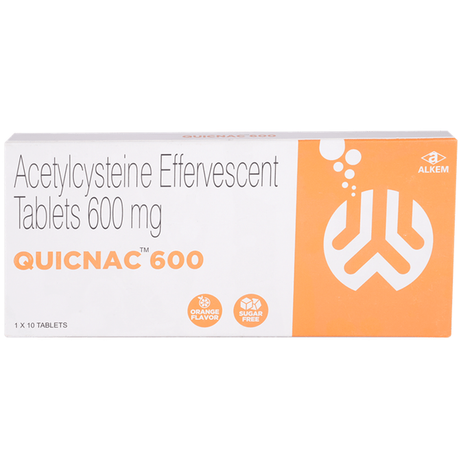 Quicnac 600 Orange Flavour Sugar Free Effervescent Tablet