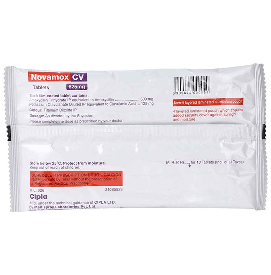 Novamox CV 625mg Tablet