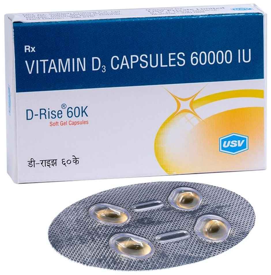 D-Rise 60K Vitamin D3 Soft Gelatin Capsule