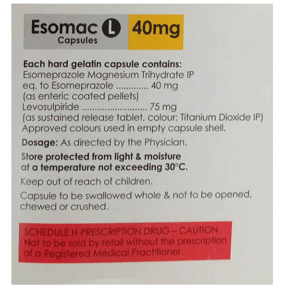 Esomac L 40mg Capsule