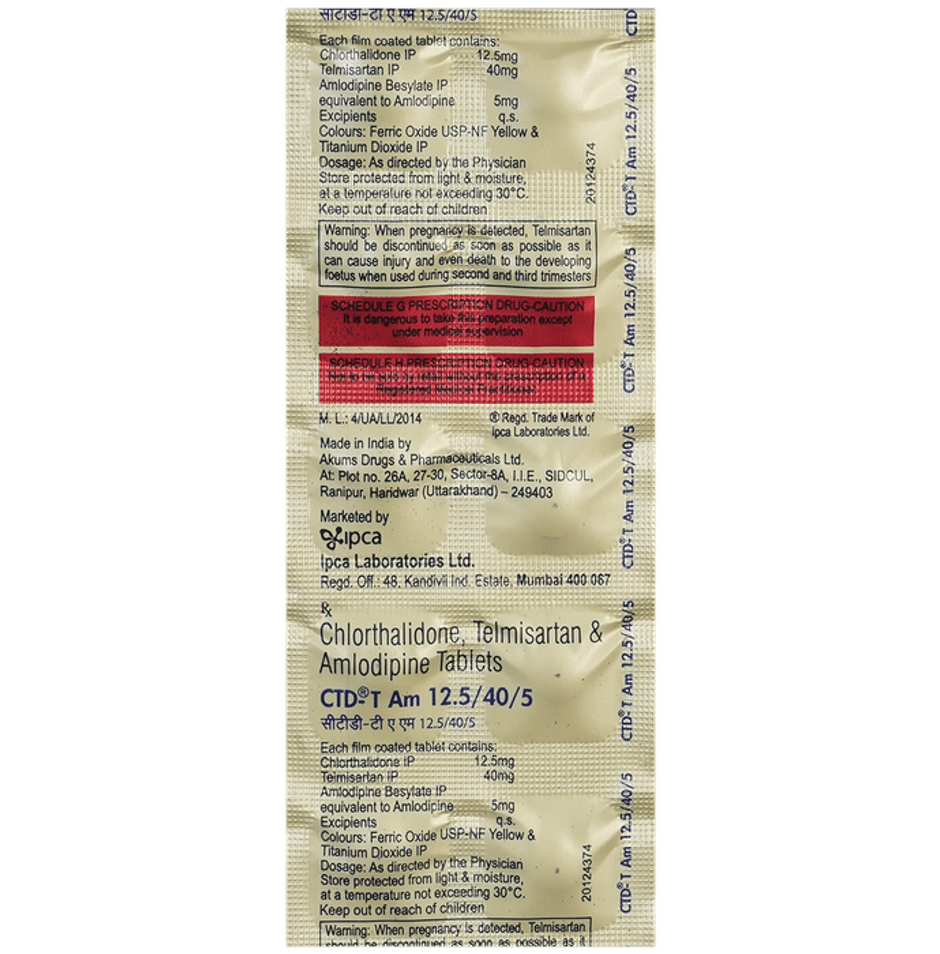 CTD-T Am 12.5/40/5 Tablet