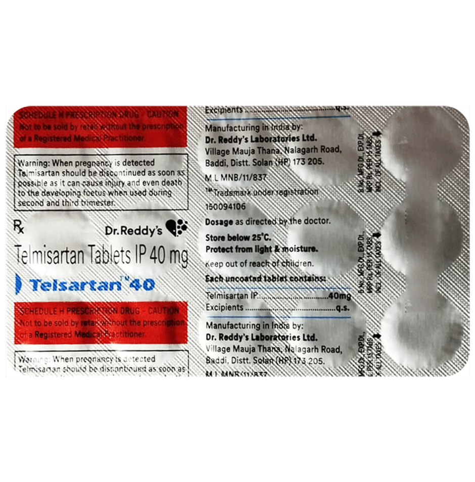 Telsartan 40mg Tablet