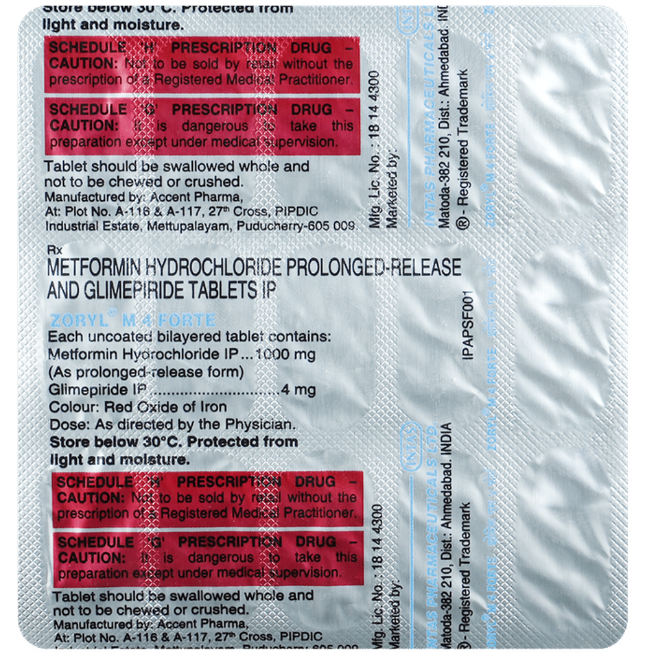 Zoryl M 4 Forte Tablet PR