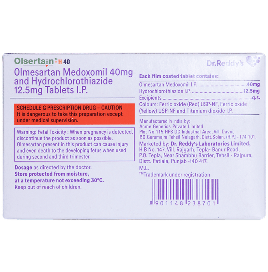 Olsertain-H 40 Tablet