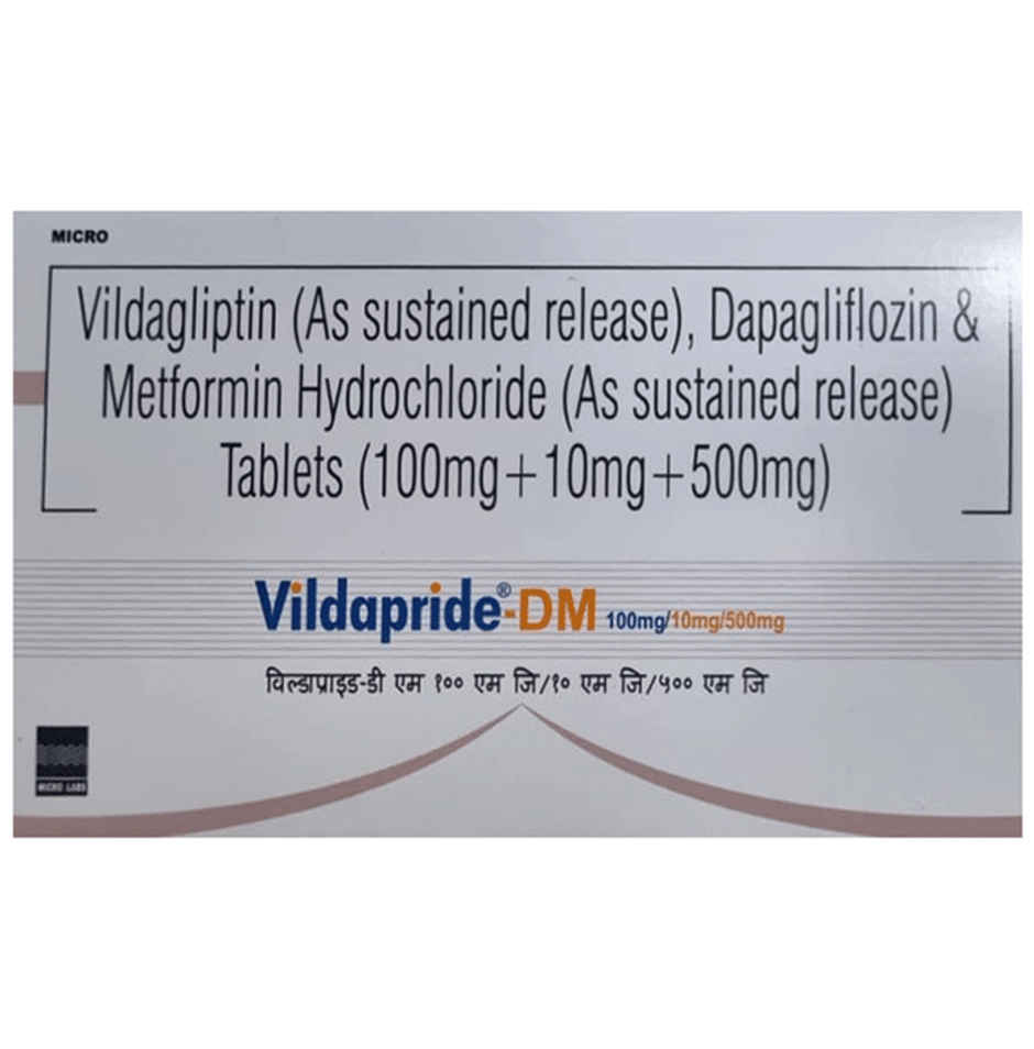 Vildapride-DM 100mg/10mg/500mg Tablet SR