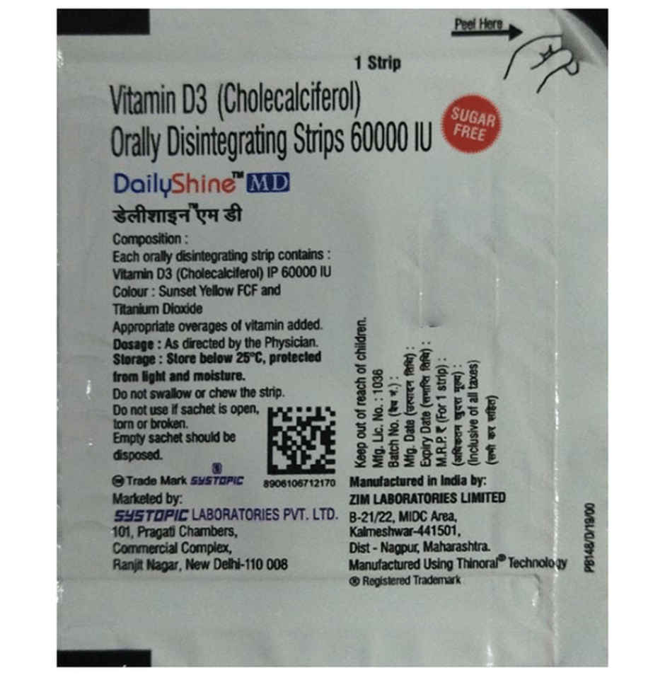 Dailyshine MD Mint Flavour Sugar Free Strip