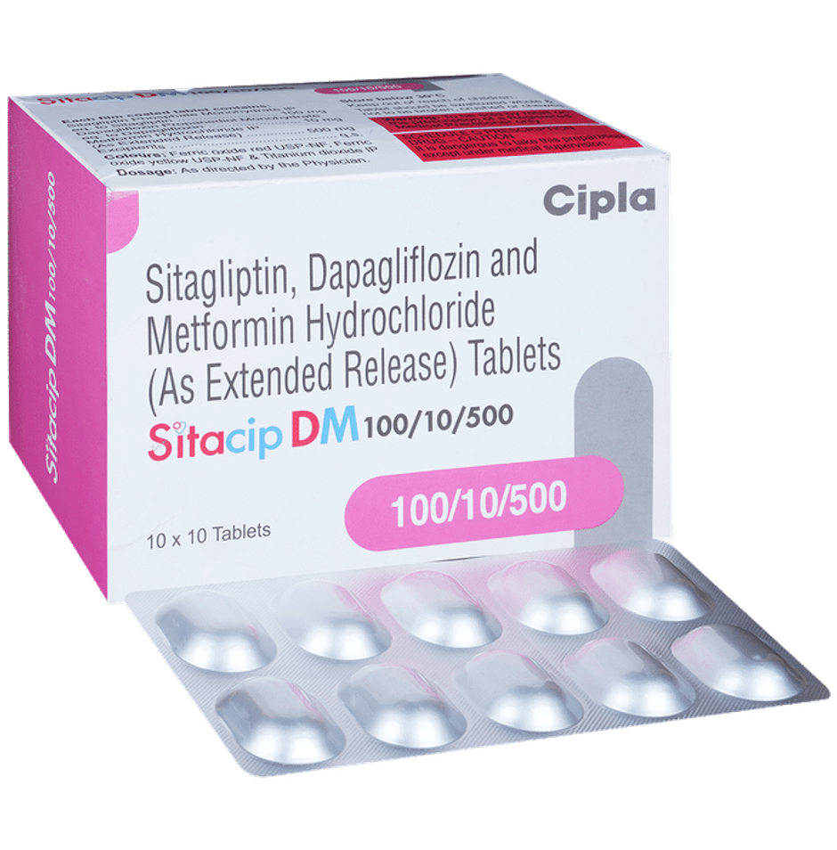 Sitacip DM 100/10/500 Tablet ER