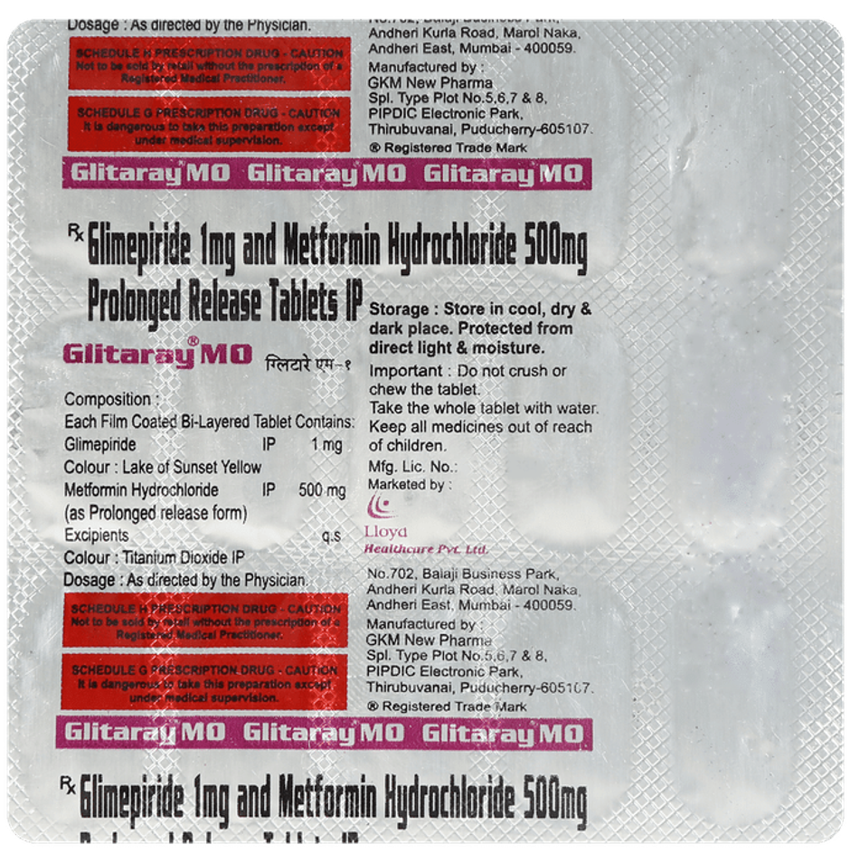 Glitaray M 1 Tablet PR