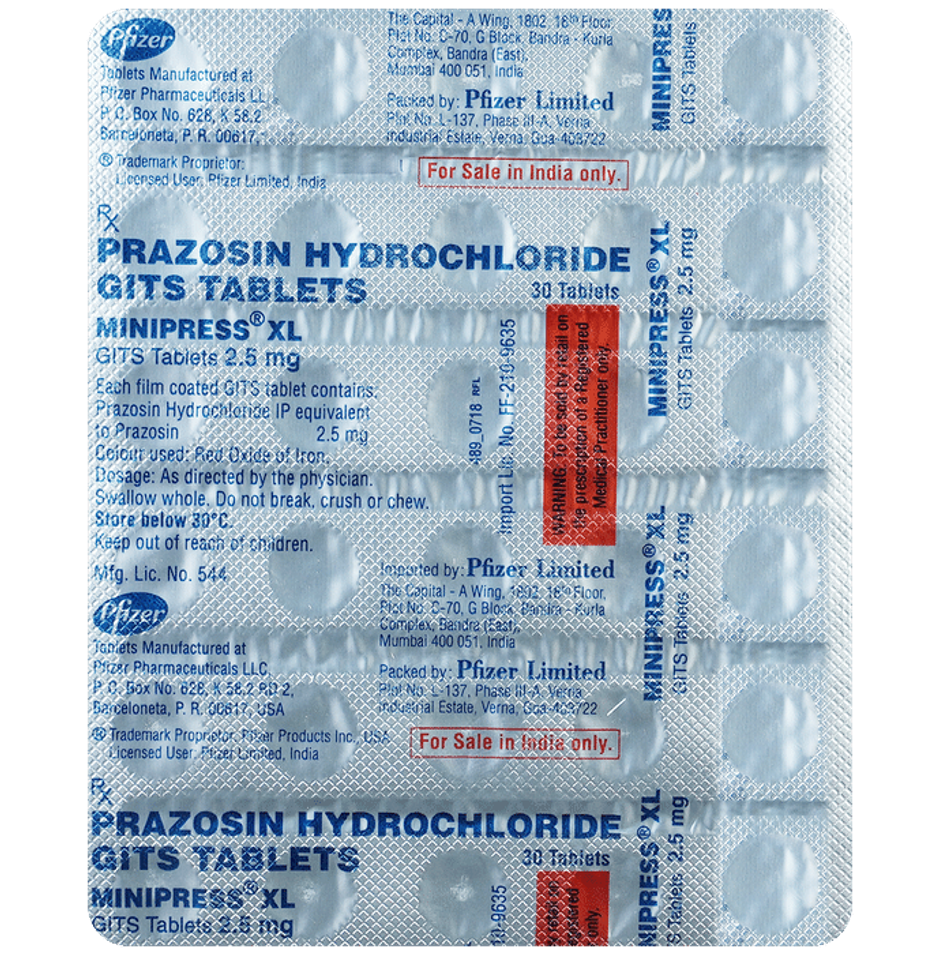 Minipress XL 2.5mg Tablet