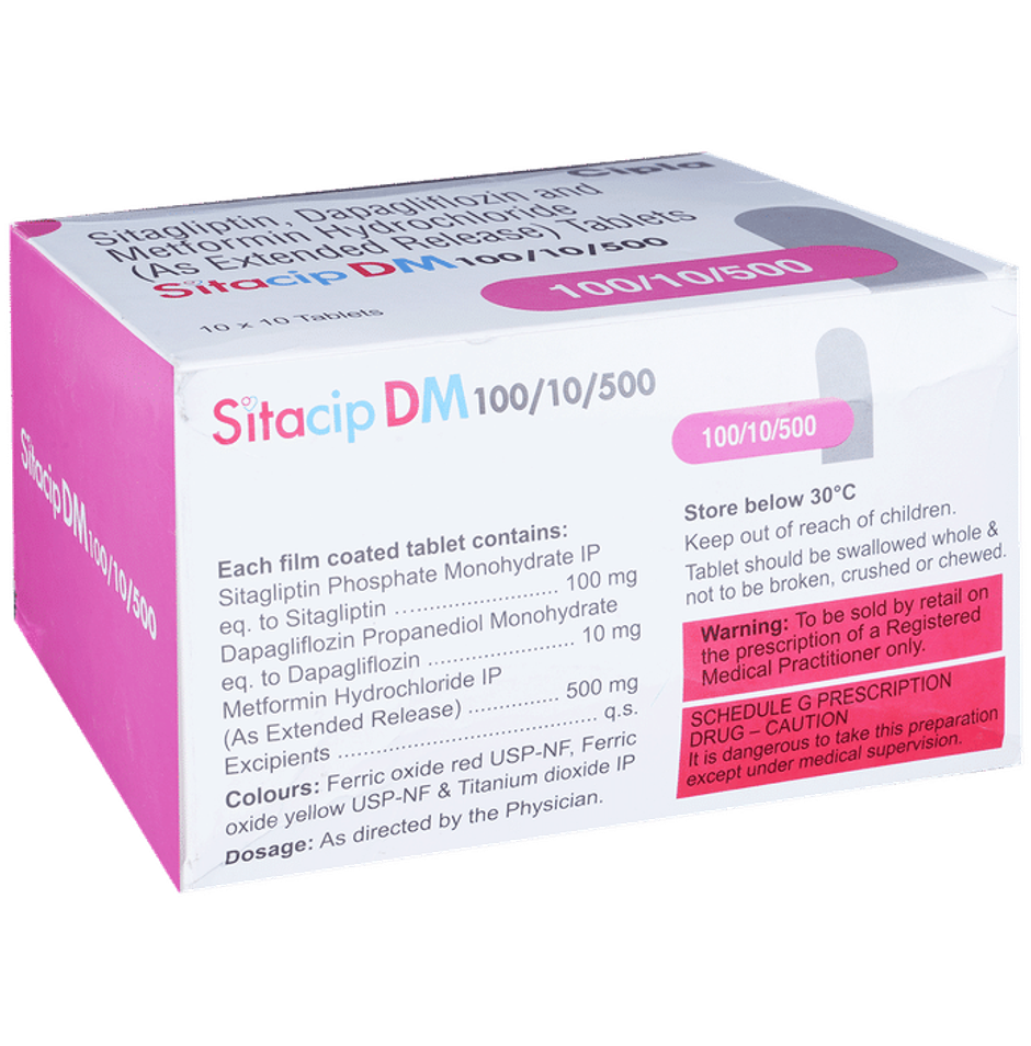 Sitacip DM 100/10/500 Tablet ER