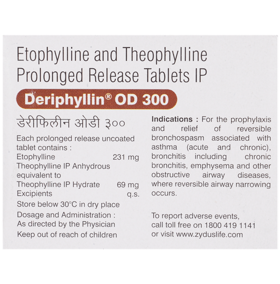 Deriphyllin OD 300 Tablet PR