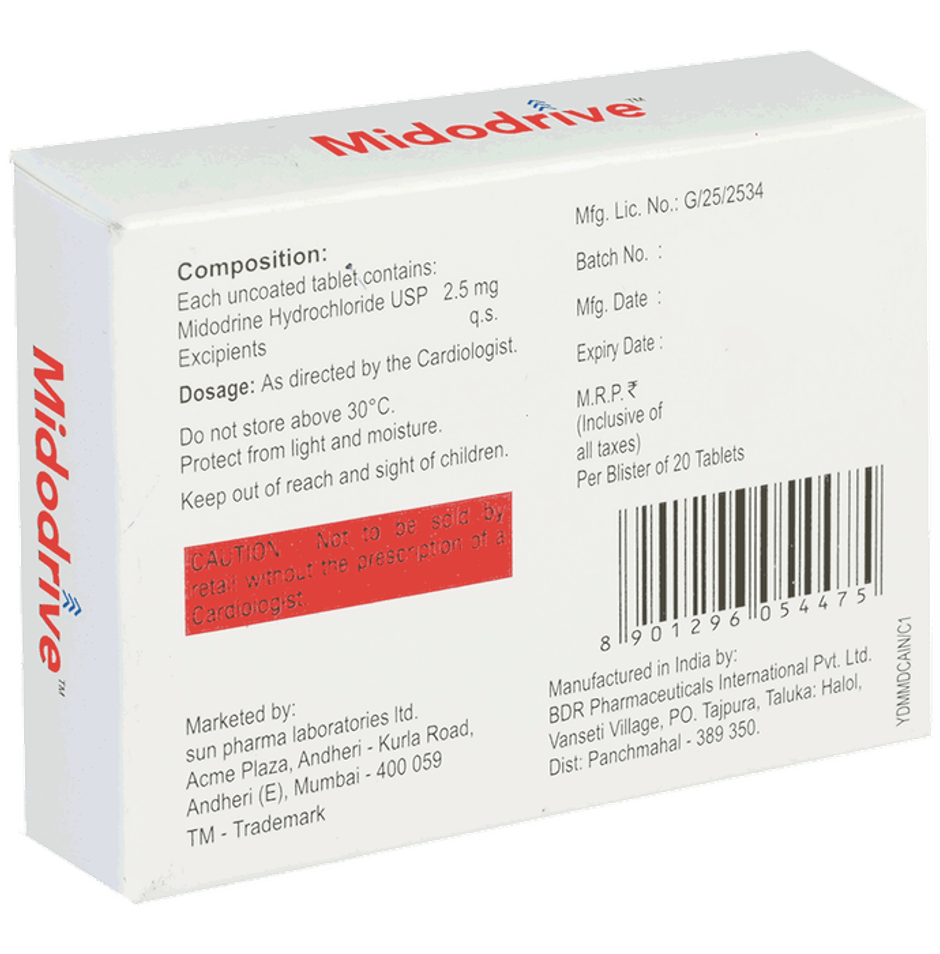 Midodrive 2.5mg Tablet