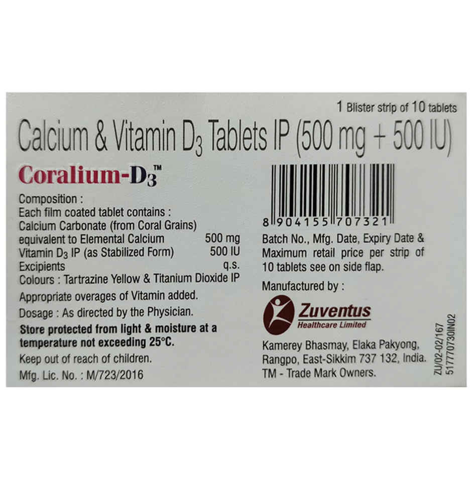 Coralium-D3 Vitamin D3 Tablet