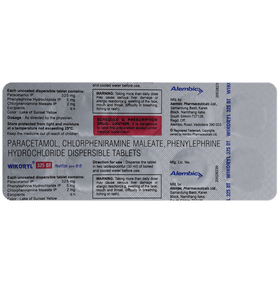Wikoryl 325 DT Tablet