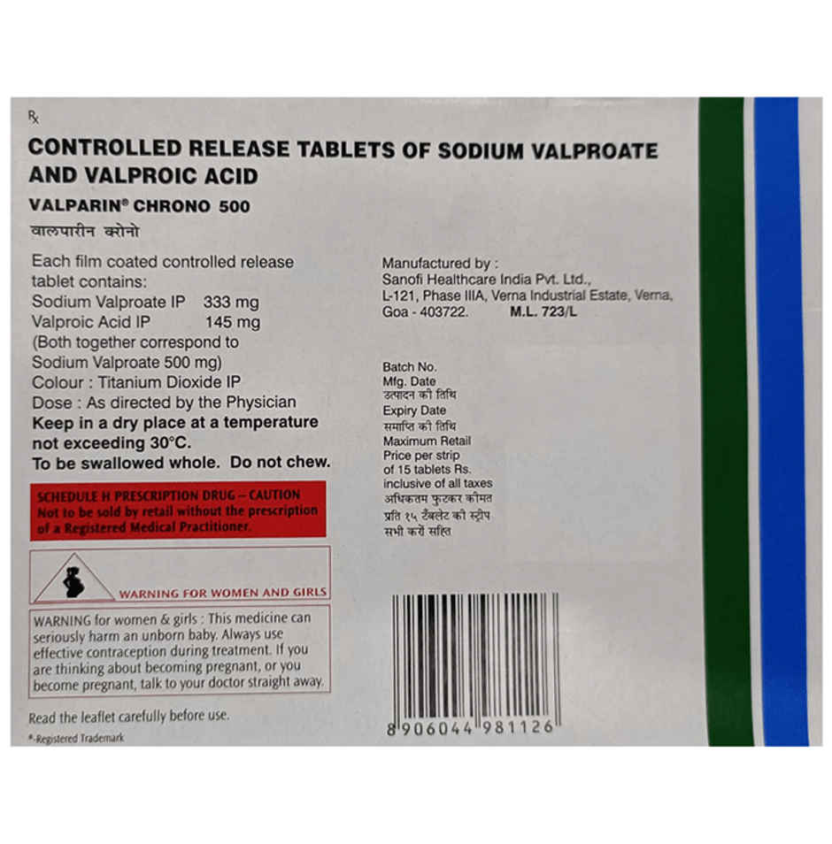 Valparin Chrono 500 Tablet CR