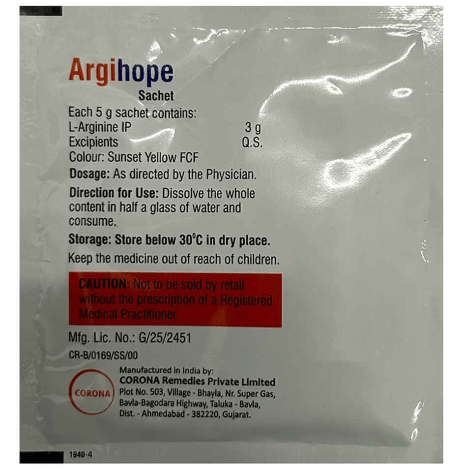 Argihope Orange-Lemon Flavour Sugar Free Granules