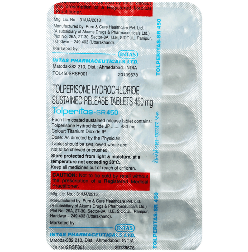 Tolperitas-SR 450 Tablet