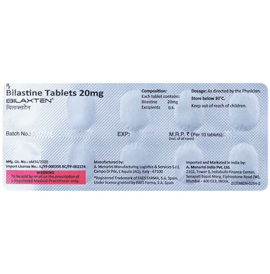 Bilaxten 20mg Tablet