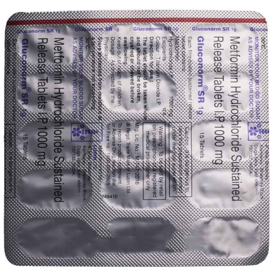 Gluconorm SR 1g Tablet