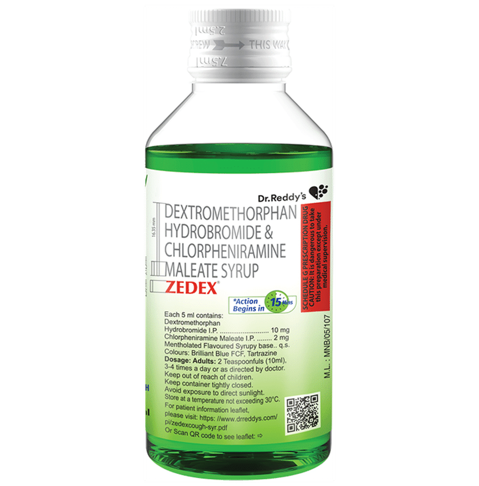 Zedex Mix Fruit Flavour Dry Cough Syrup