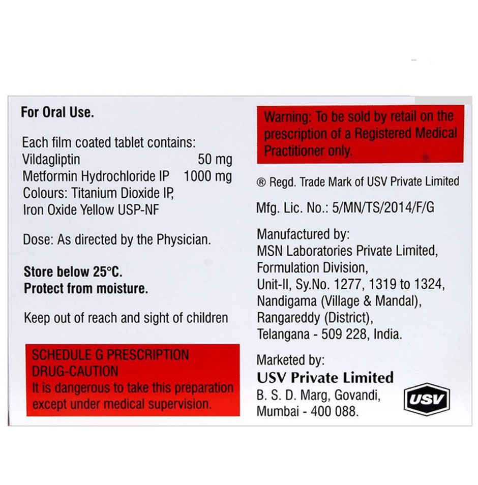 Jalra-M 50mg/1000mg Tablet