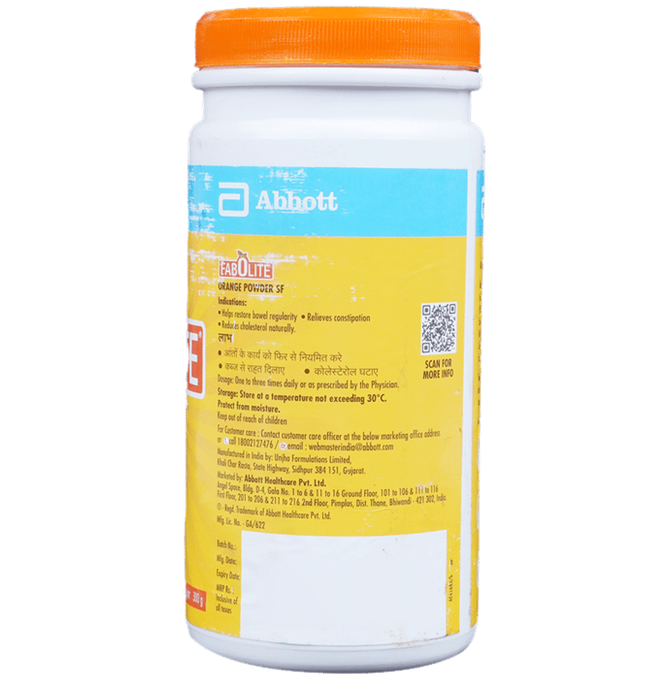 Fabolite Delicious Orange Flavour Sugar Free Isapgol Husk