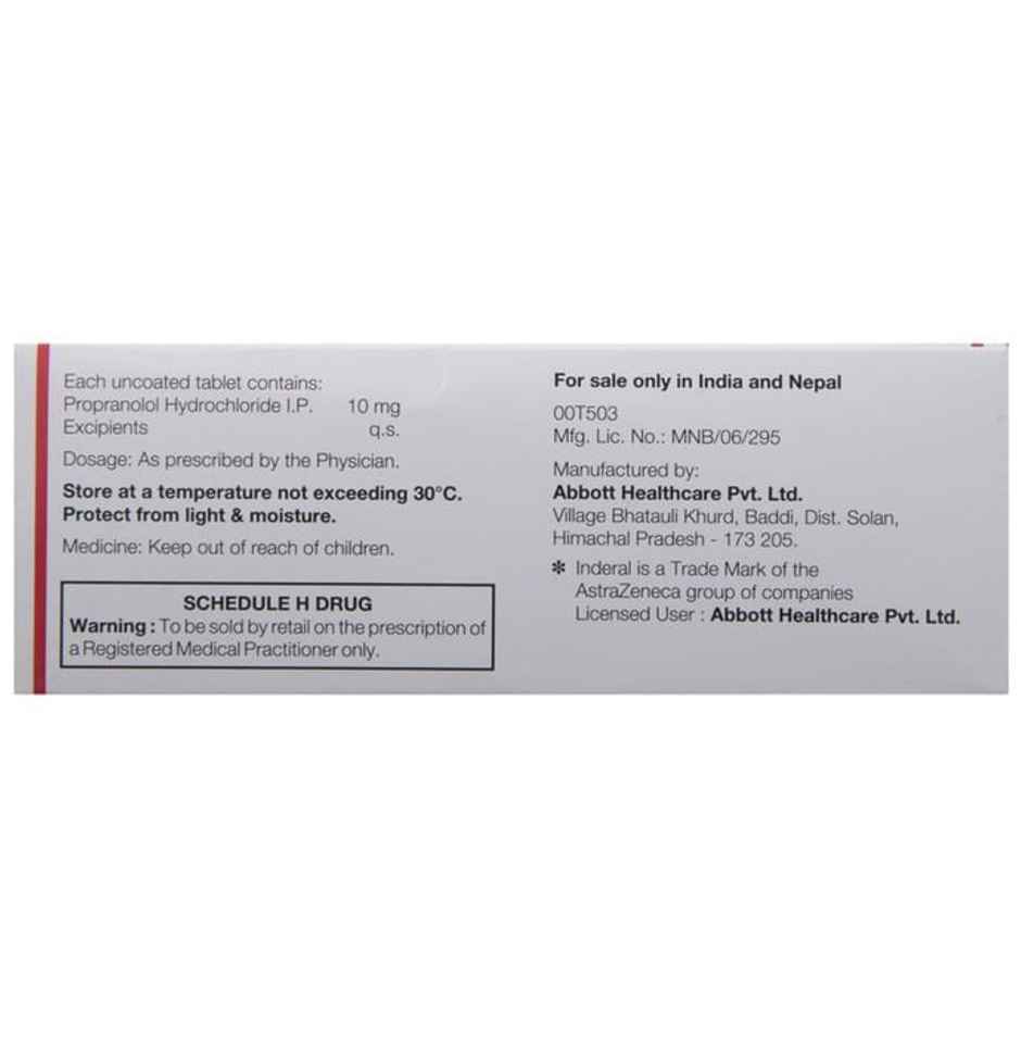 Inderal 10 Tablet