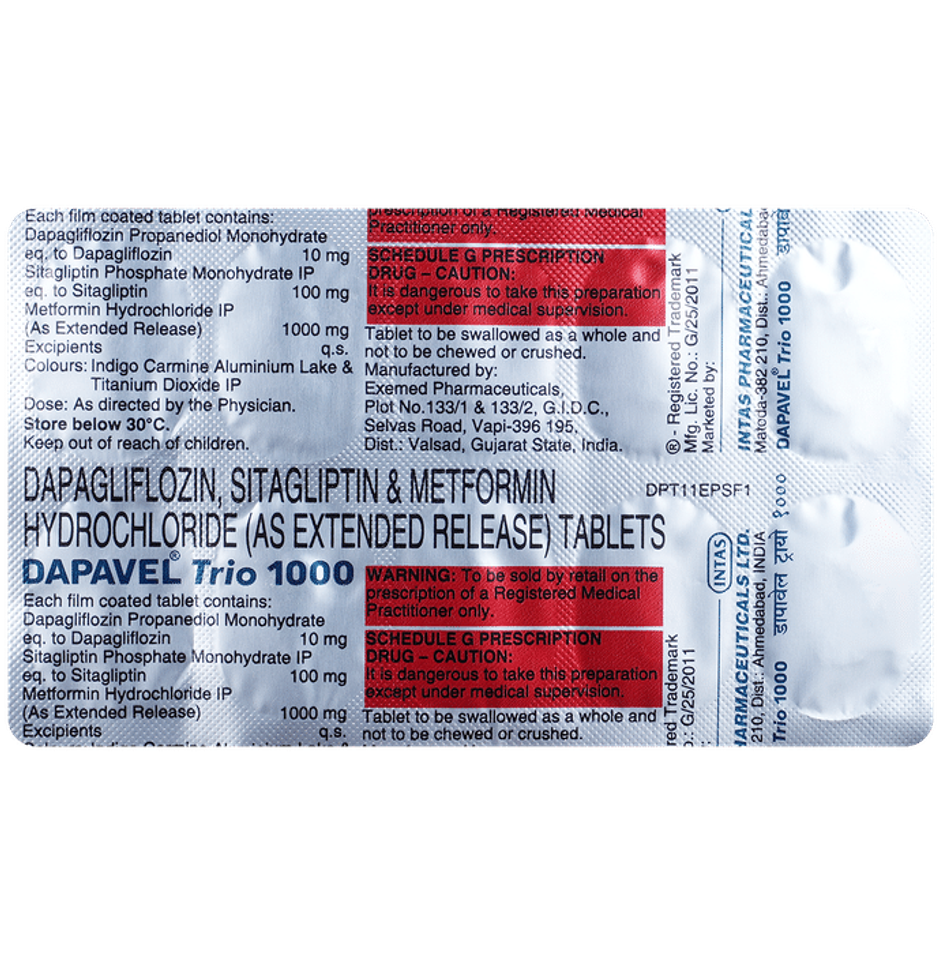 Dapavel Trio 1000 Tablet ER