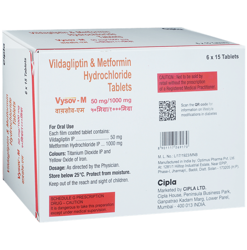 Vysov-M 50mg/1000mg Tablet