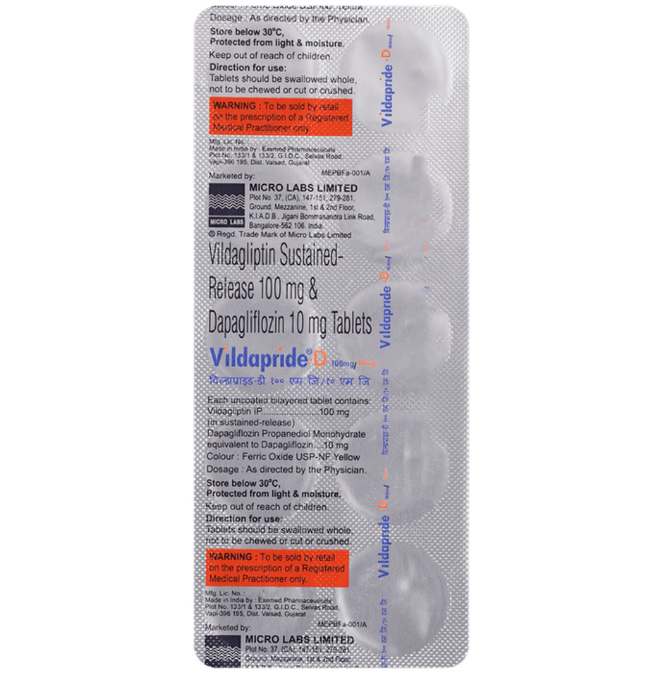 Vildapride-D 100mg/10mg Tablet SR