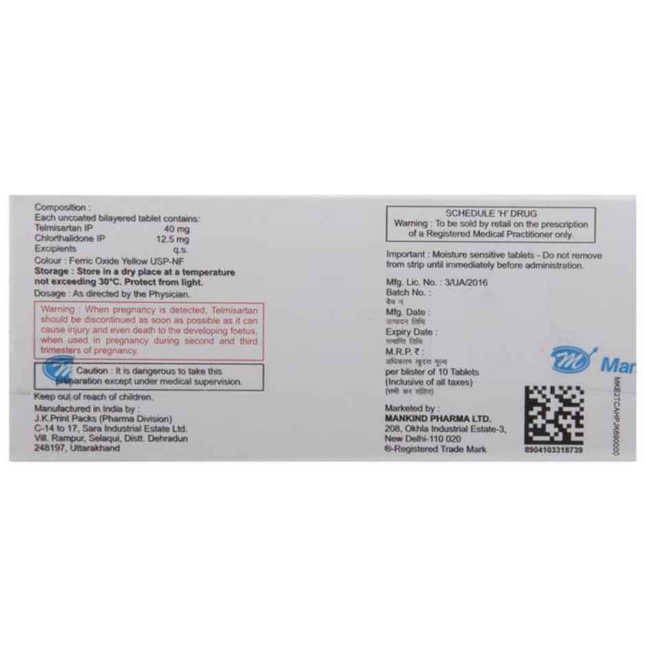 Telmikind-CT 40 Tablet