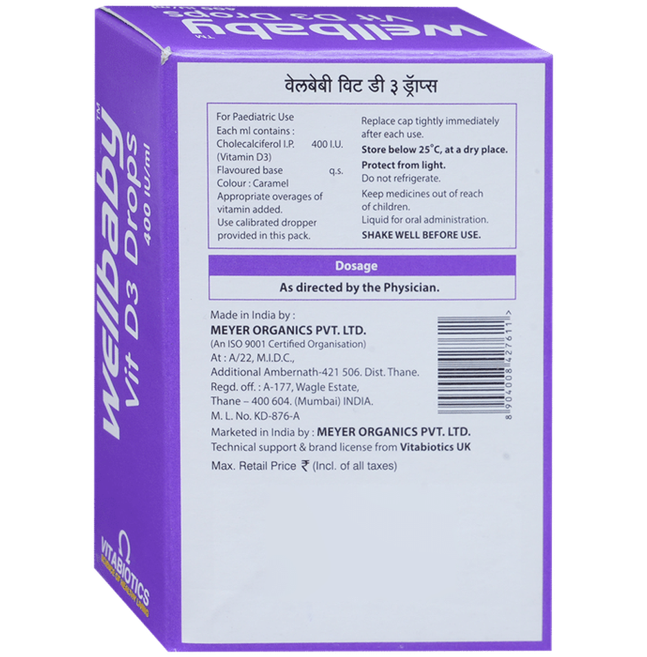 Wellbaby Vit 400 IU/ml Vitamin D3 Drop