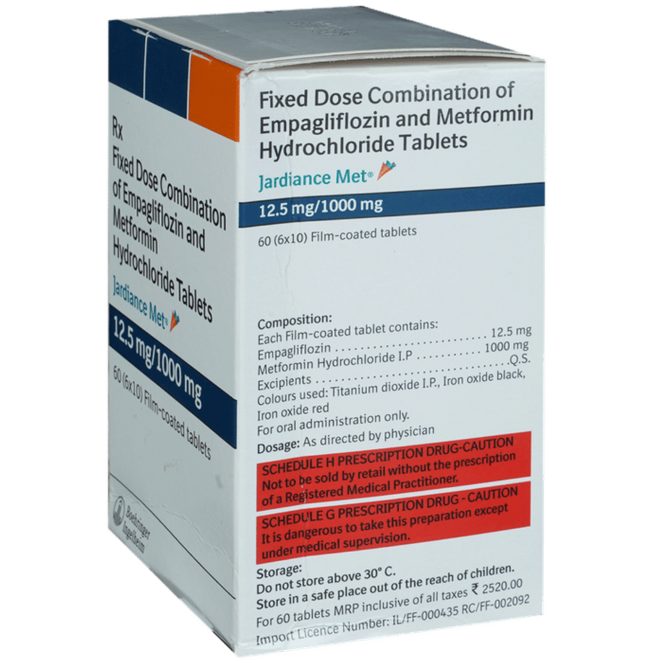 Jardiance Met 12.5mg/1000mg Tablet