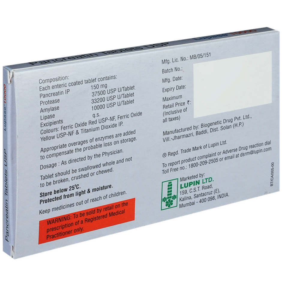 Lupase 10000 Tablet