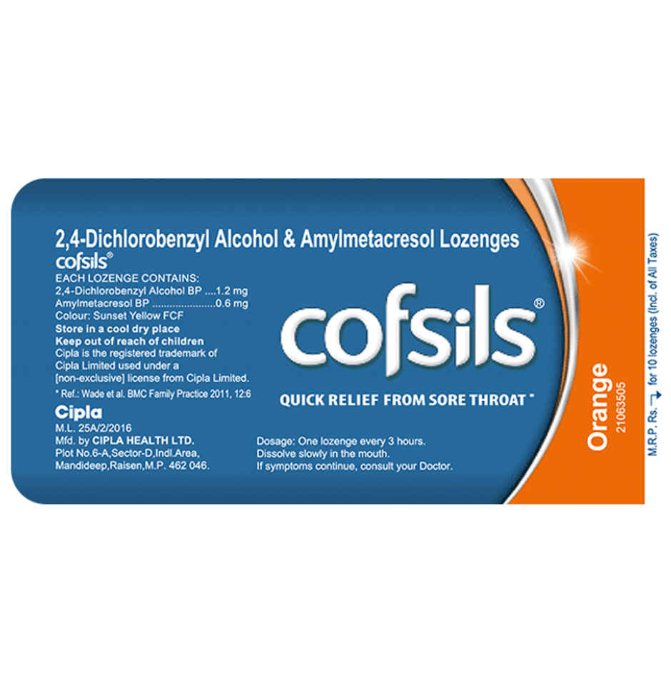 Cofsils Orange Flavour Lozenges