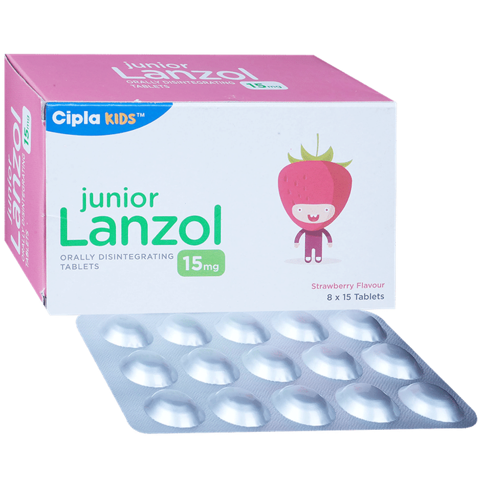 Junior Lanzol 15mg Strawberry Flavour Tablet DT