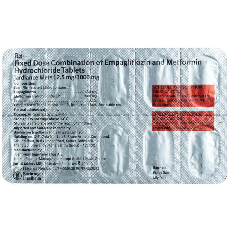 Jardiance Met 12.5mg/1000mg Tablet
