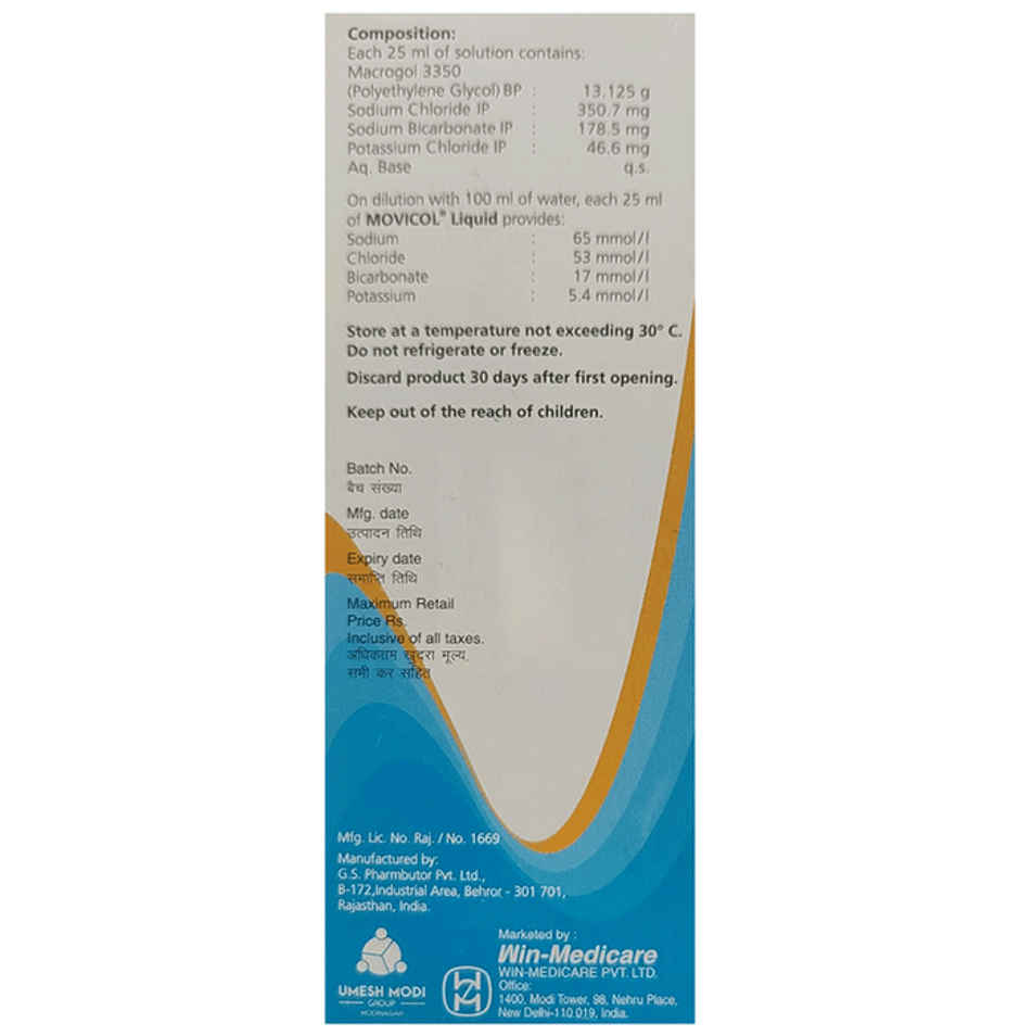 Movicol Liquid Orange Flavour 