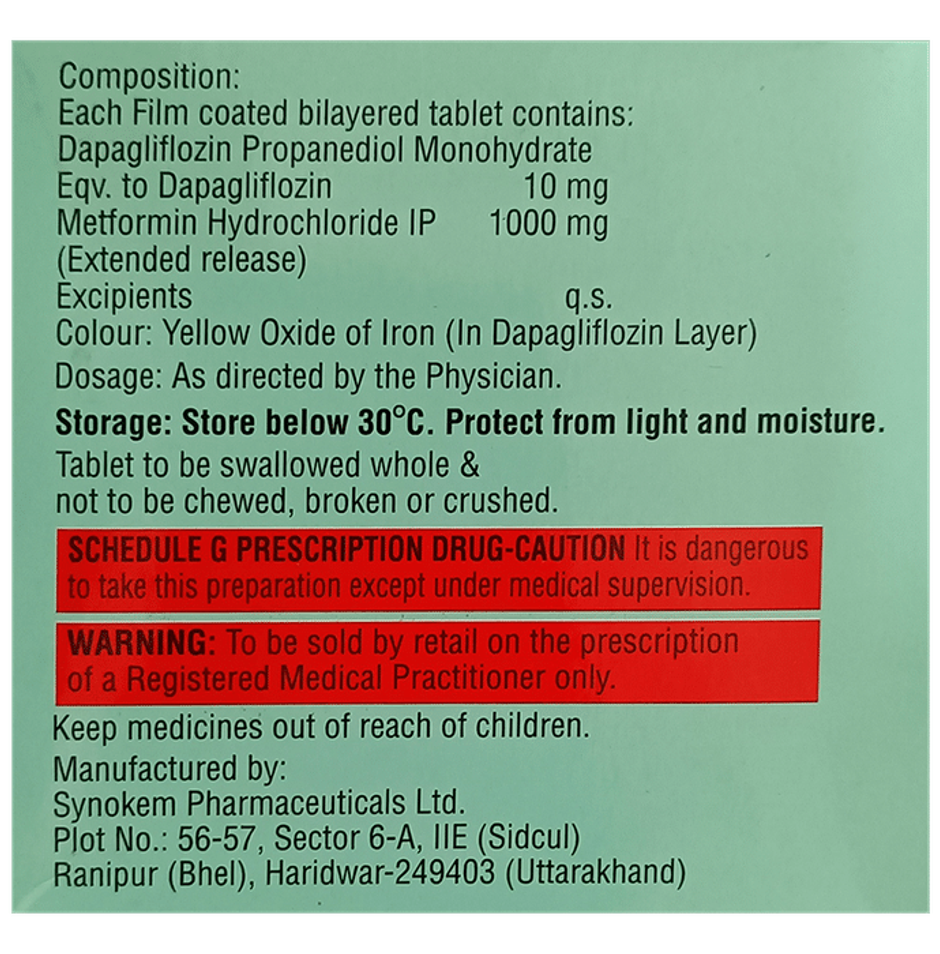 Dapaturn M Forte 10 Tablet ER