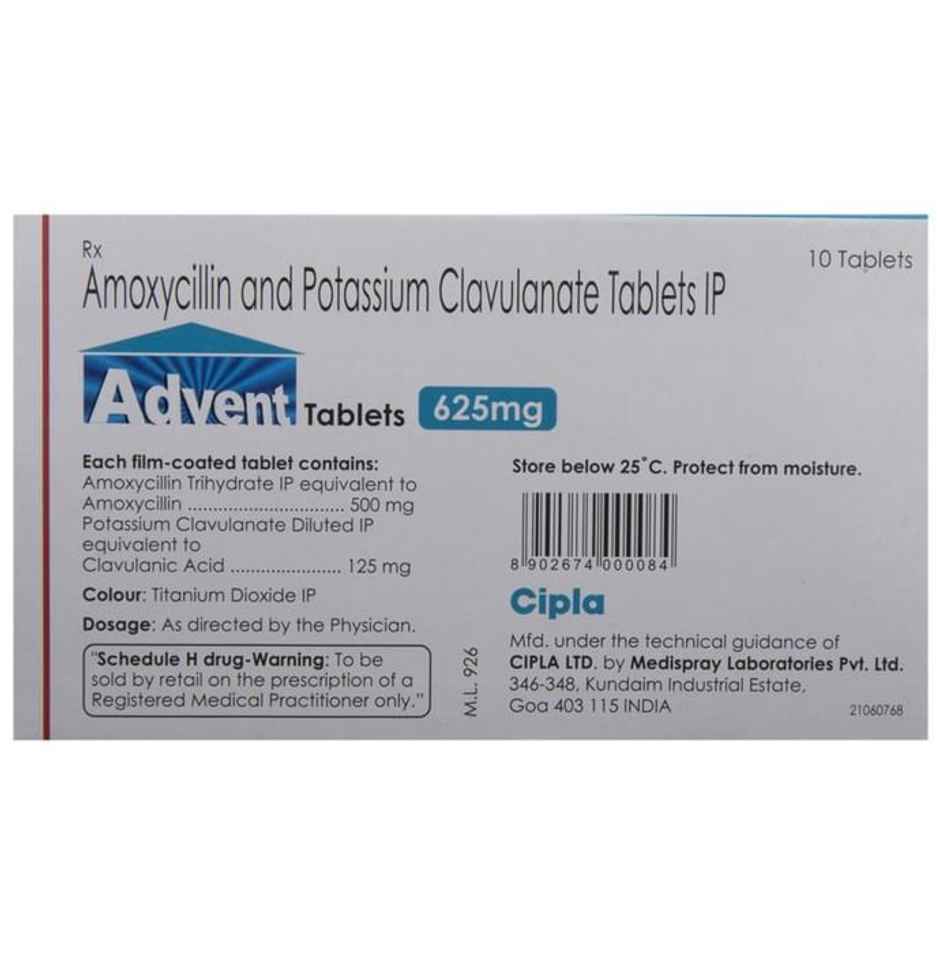 Advent 625mg Tablet