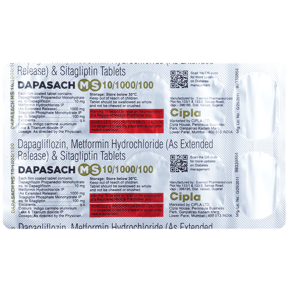 Dapasach MS 10/1000/100 Tablet ER