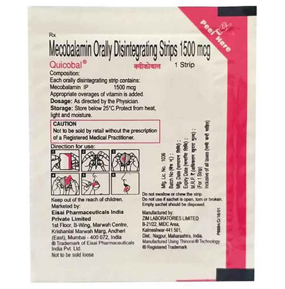 Quicobal 1500mcg Orally Disintegrating Strip