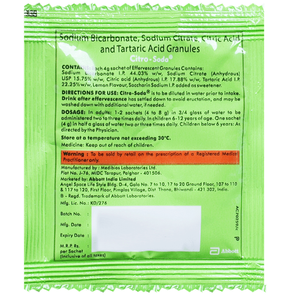 Citro-Soda Citrus Flavour Sugar Free Granule