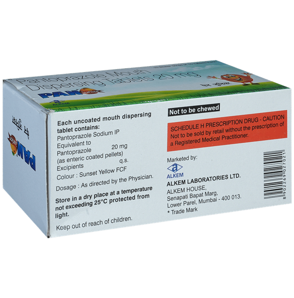 Pan Junior Orange Flavour Tablet MD