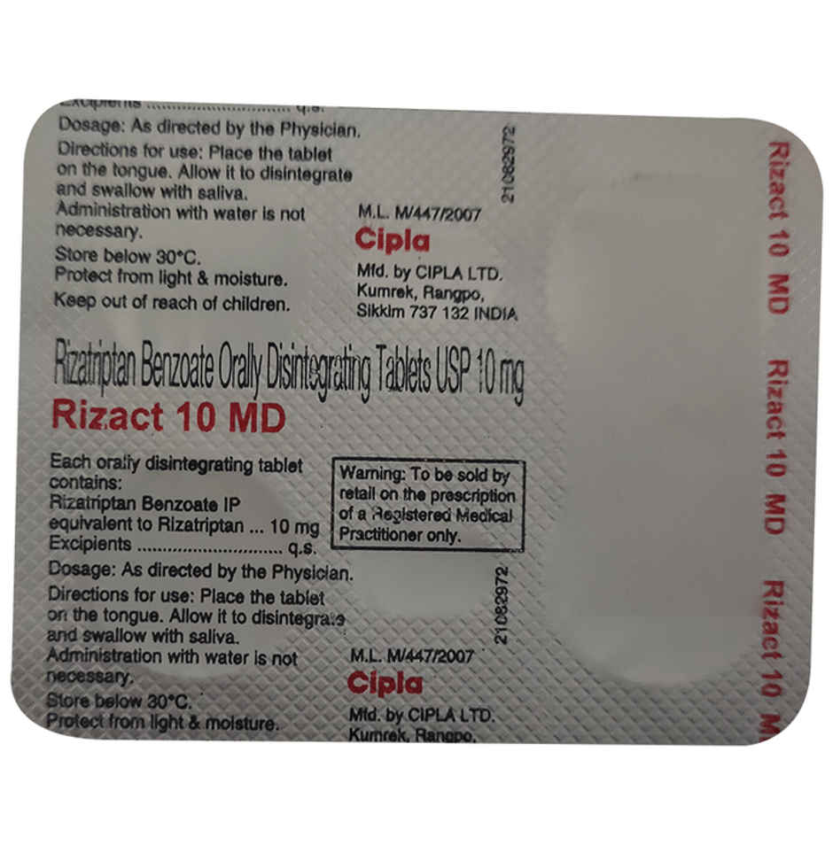 Rizact 10 MD Peppermint Flavour Tablet