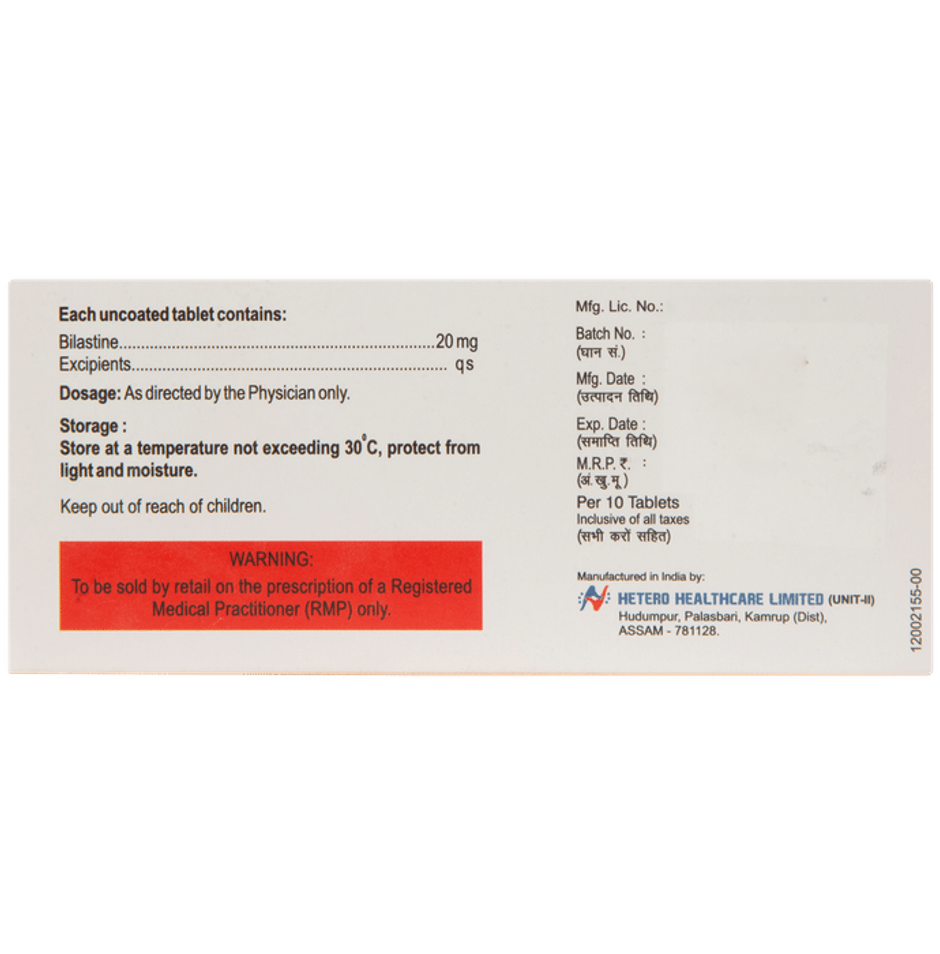 Bilaset 20Mg Tablet