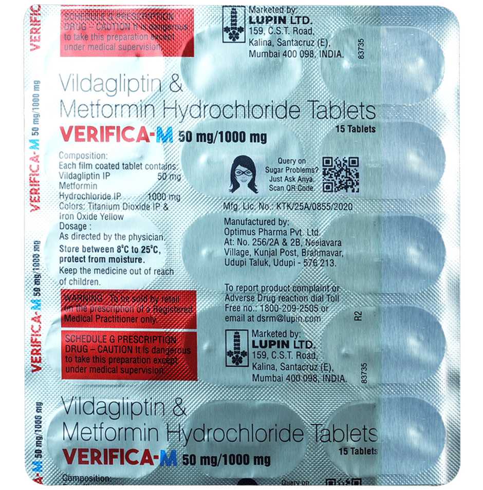 Verifica-M 50mg/1000mg Tablet