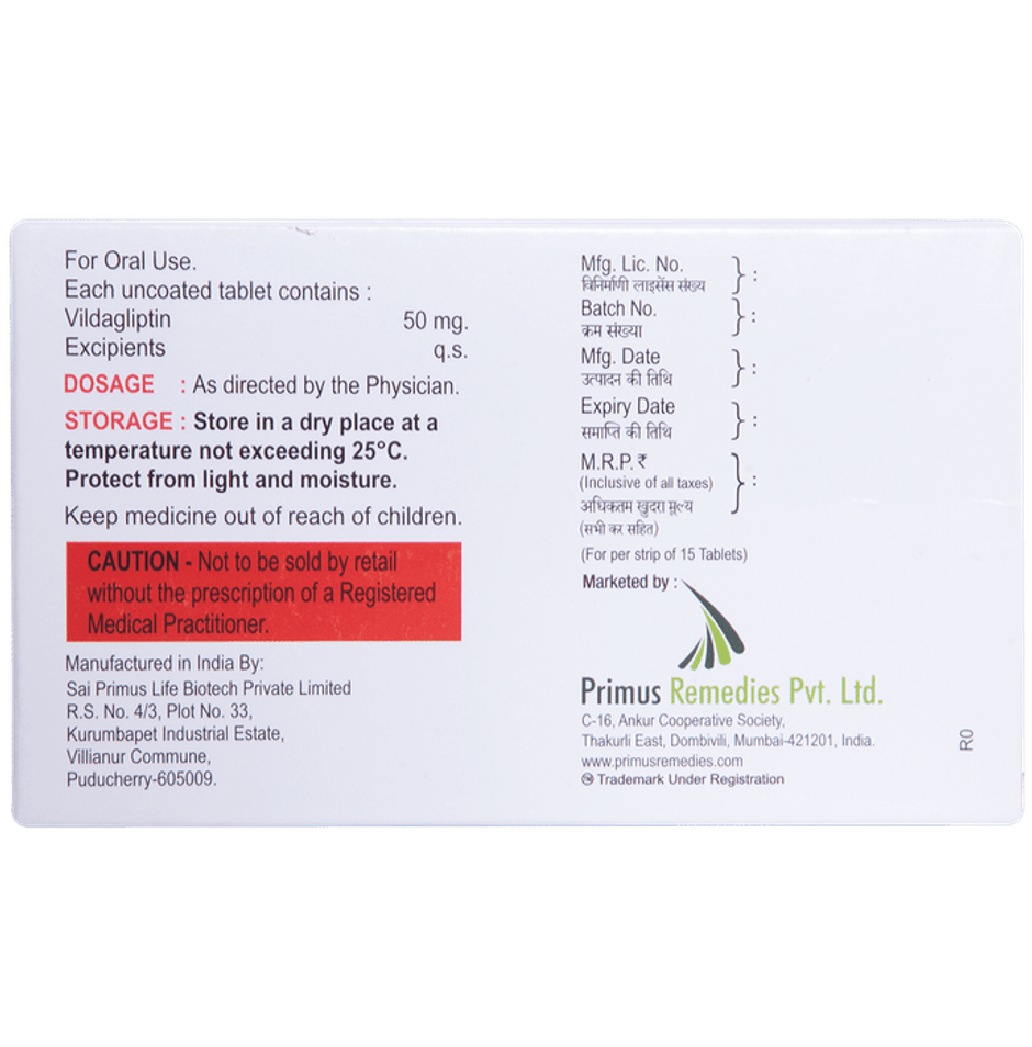 Vildaprime 50mg Tablet