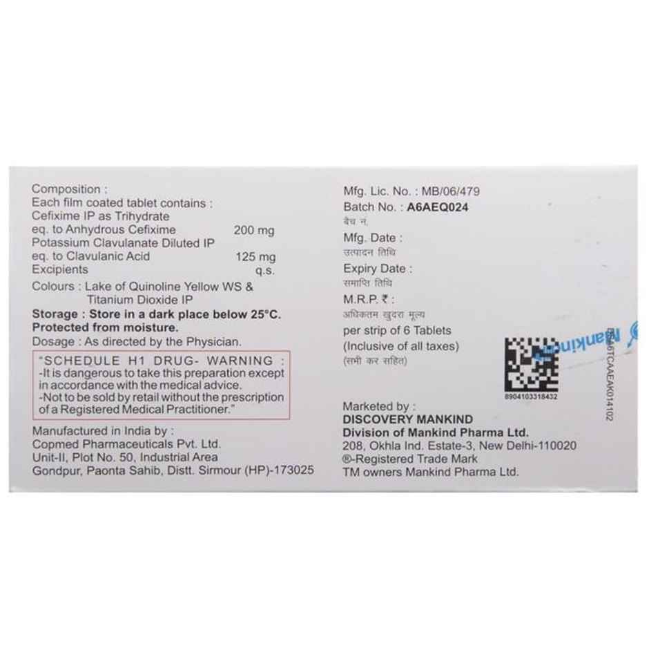 Mahacef-CV 200 Tablet