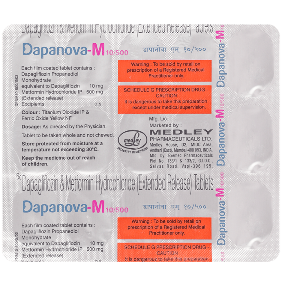 Dapanova-M 10/500 Tablet